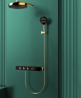 Unterputz-Duschsystem mit Thermostat und Regendusche in Goldoptik – Hochwertige Komplettlösung für Ihr Badezimmer