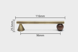 Valnora WoodLine Möbelgriff & Knopf – Bronze-Messing Look mit Walnussholz Akzent (128 mm)