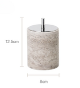 WabiSabiStone Natur-Silberasche Badezimmer-Accessoires – Luxus Cave Stone Set
