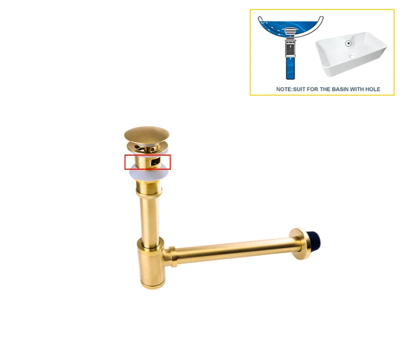 AquaStop Messing Geruchsdichter Siphon & Pop-up Ablaufset – Für Waschbecken & Bad