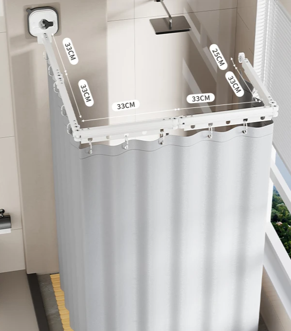 EasyTimes 2025 Faltbare Duschvorhang-Set