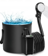 OutdoorBrause Komplettset – Tragbare Campingdusche mit 6000-mAh-Akku | 20-Liter-Faltbehälter & elektrische Pumpe | Für Camping, Reise & Autopflege