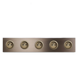 PowerLux Wandsteckdose Braun – Schuko Steckdose Aluminium | USB & Netzwerkanschluss | Moderne Unterputz Lösung