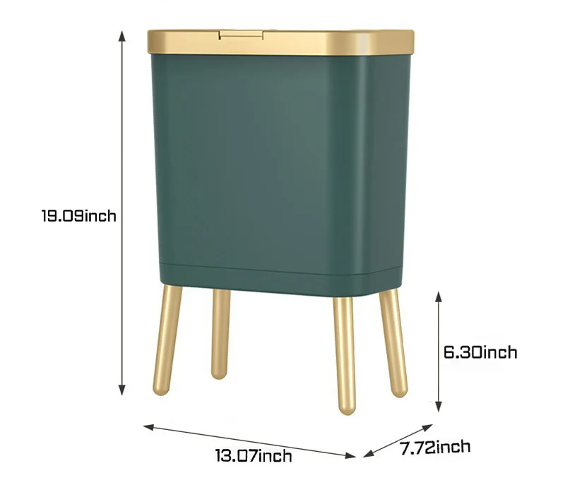 GoldenSlim Moderner Mülleimer mit Deckel