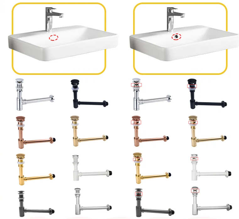 AquaStop Messing Geruchsdichter Siphon & Pop-up Ablaufset – Für Waschbecken & Bad