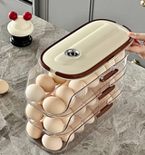 FrischeEi Rollender Eierhalter – Mehrstufiger Eierorganizer für Kühlschrank | Automatischer Eier-Spender | Stapelbare Eieraufbewahrung