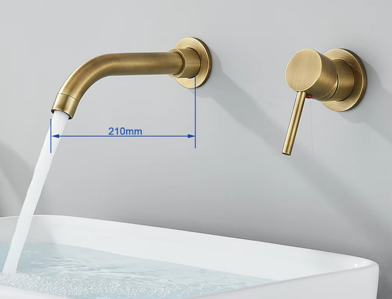 LuxaWall Elite – Unterputz-Waschtischarmatur in gebürstetem Gold