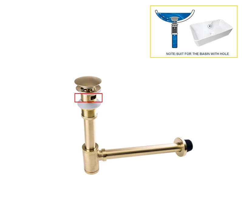 AquaStop Messing Geruchsdichter Siphon & Pop-up Ablaufset – Für Waschbecken & Bad