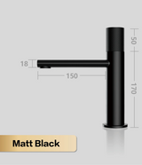 NeroLuxe Waschtischarmatur – Schwarze Messing-Badarmatur | Warm- und Kaltwasserarmatur | Elegante Designarmatur mit Keramikkartusche