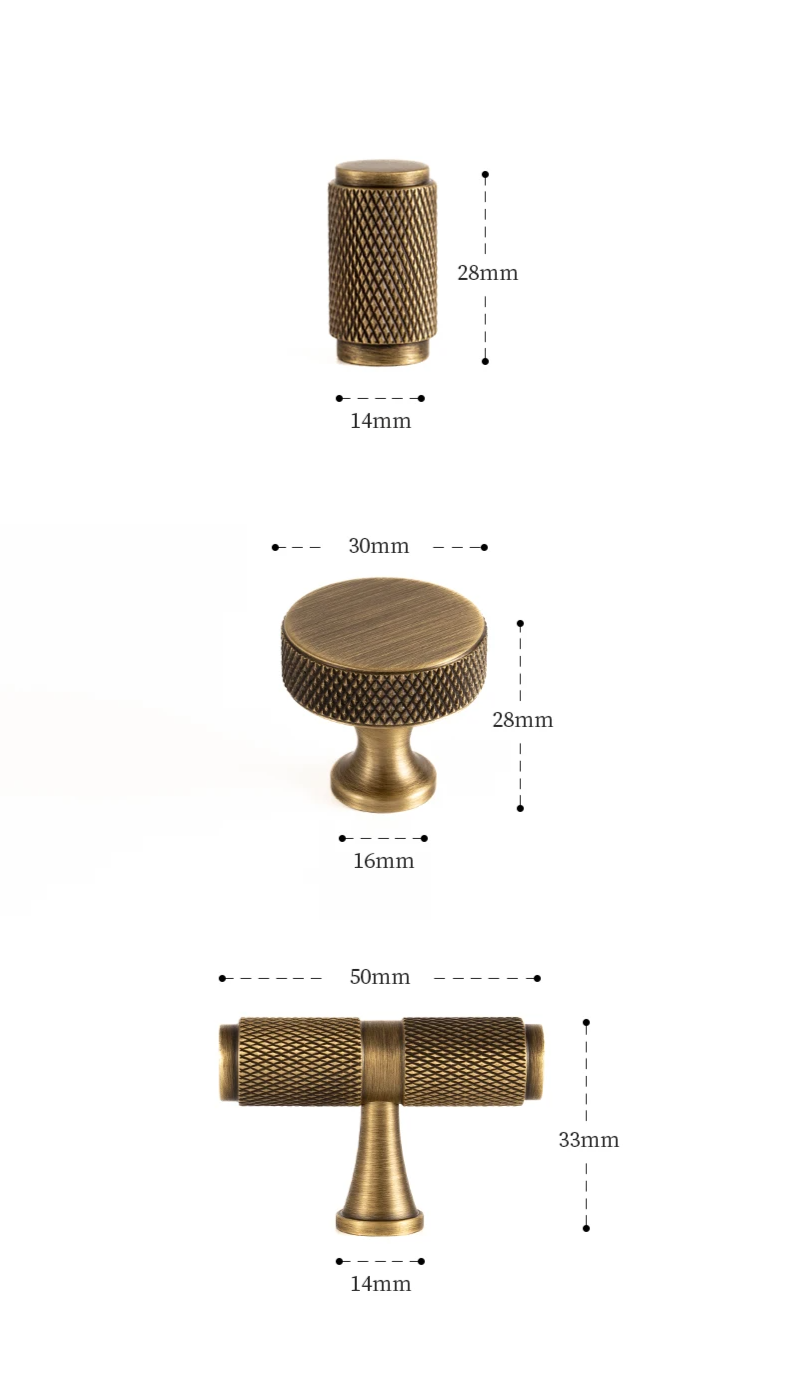Nurlin Massiver Antik-Messing Möbelgriff