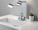 Goldglanz Waschtischarmatur mit Wasserfallauslauf und Einhebelmischer