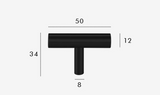 Nurlin T-Bar Messing Möbelgriff – Rund, Extra Lang, Modernes Design für Schränke, Schubladen & Kühlschrank