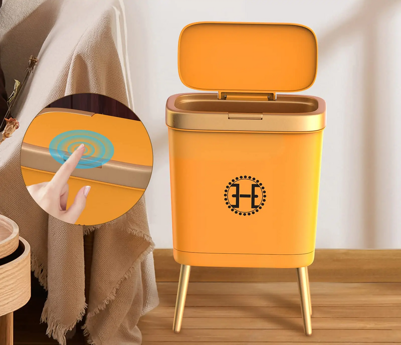 GoldenSlim Moderner Mülleimer mit Deckel