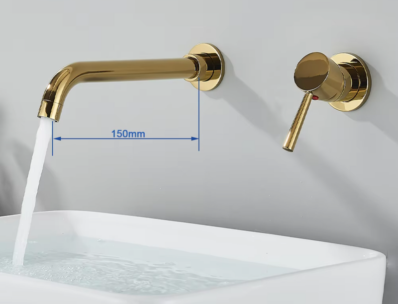 LuxaWall Elite – Unterputz-Waschtischarmatur in gebürstetem Gold