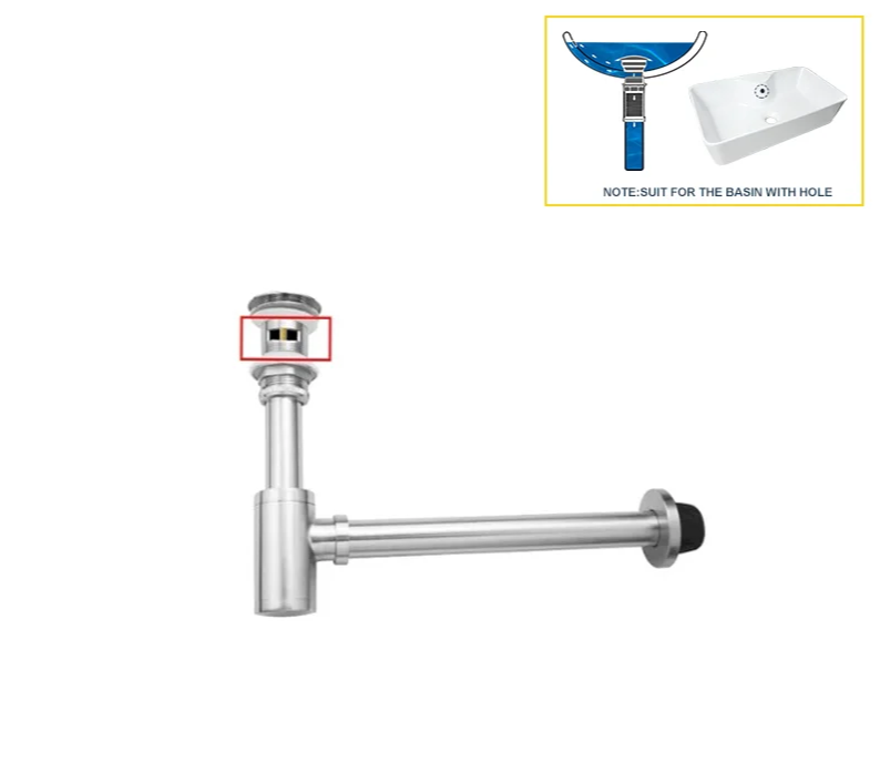 AquaStop Messing Geruchsdichter Siphon & Pop-up Ablaufset – Für Waschbecken & Bad