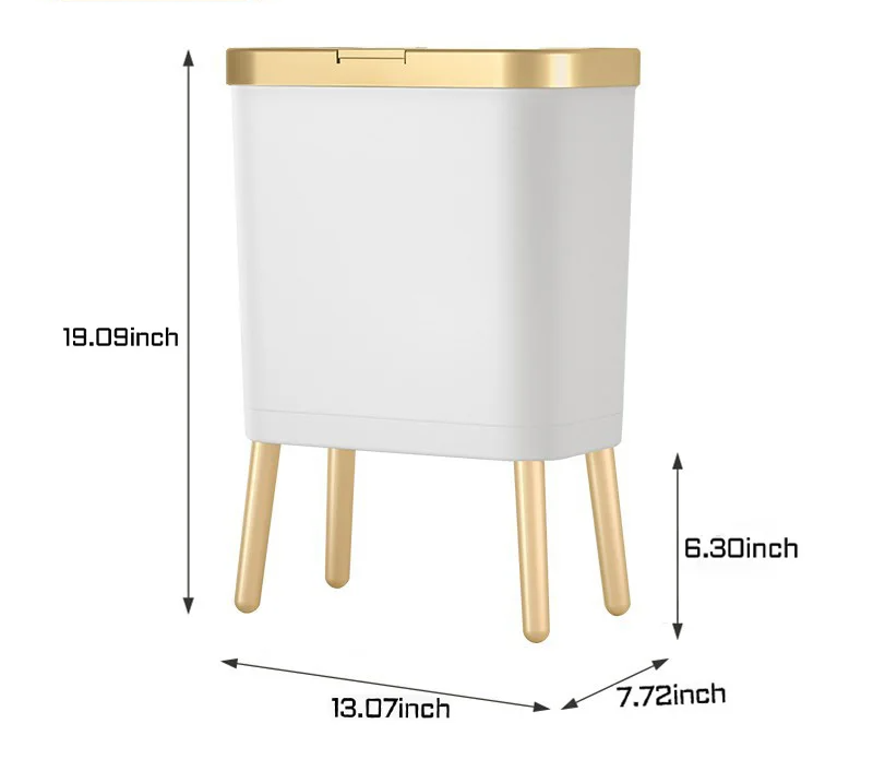 GoldenSlim Moderner Mülleimer mit Deckel