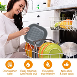 AirBake – Silikon Airfryer Topf & Backform – Wiederverwendbares Quadrat-BBQ- und Ofen-Tablett