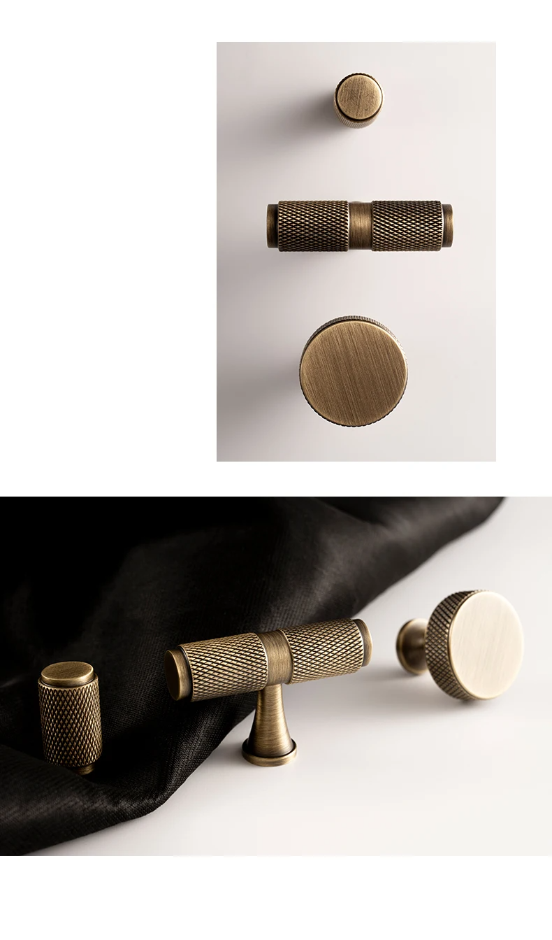 Nurlin Massiver Antik-Messing Möbelgriff