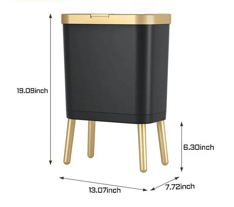 GoldenSlim Moderner Mülleimer mit Deckel