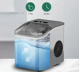 FrostQuick Eiswürfelmaschine Kompakt – Elektrischer Eisbereiter | 9 Eiswürfel in 6 Minuten | Tragbare Küchenlösung