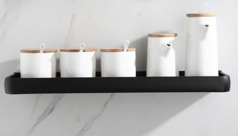 ALUMAX – Schwarzes Aluminium-Eckregal ohne Bohren
