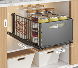 SlideMax Küchen Organizer Set – Ausziehbares Gewürzregal Metall | Schrank Ordnungssystem | Platzsparende Aufbewahrung