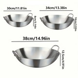 ChefMaster – Großer Edelstahl-Wok mit Doppelgriffen