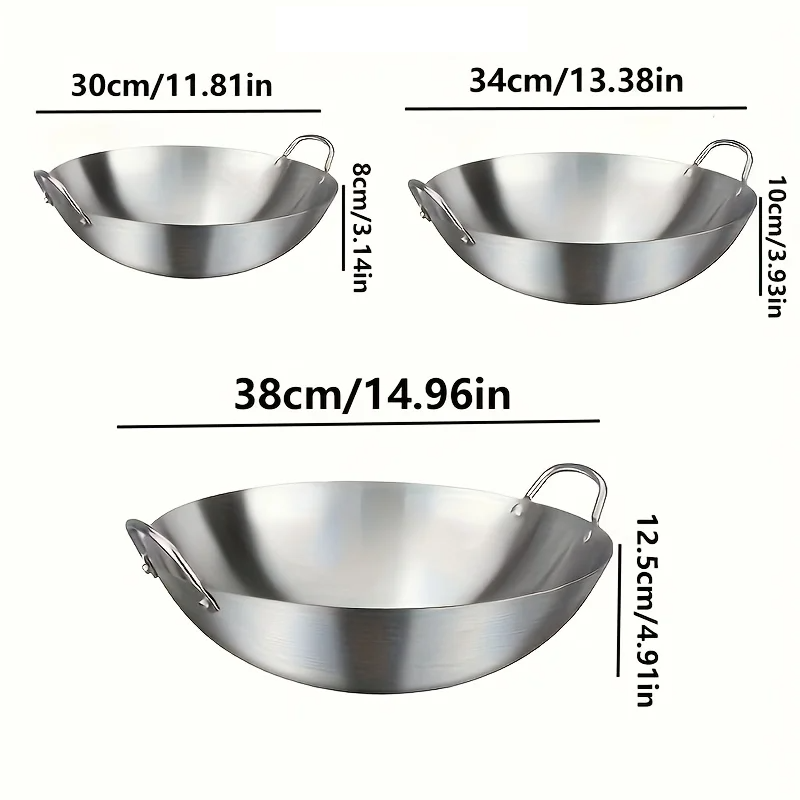 ChefMaster – Großer Edelstahl-Wok mit Doppelgriffen