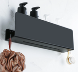 NeroHalter Wandregal Schwarz – Badezimmer Ablage Aluminium | Platzsparende Aufbewahrung | Rostfrei & Stabil