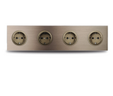 PowerLux Wandsteckdose Braun – Schuko Steckdose Aluminium | USB & Netzwerkanschluss | Moderne Unterputz Lösung