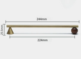Valnora WoodLine Möbelgriff & Knopf – Bronze-Messing Look mit Walnussholz Akzent (128 mm)