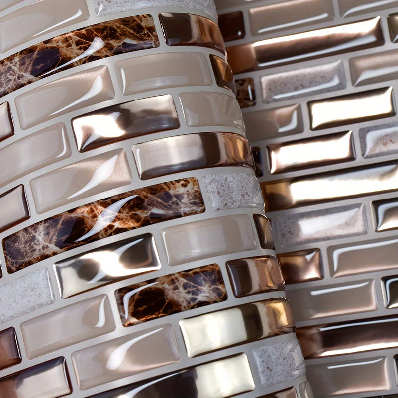 Golden Mosaic Luxe – Selbstklebende Wandfliesen