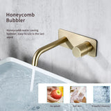 RoséLinea Wand-Waschtischarmatur – Messing-Wandarmatur für Waschbecken | Warm- und Kaltwassermischer | Elegante Badarmatur in Roségold