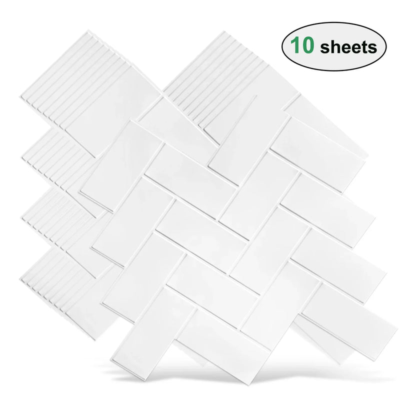 StickaTile 3D Fliesenoptik Wandaufkleber – Selbstklebende Hitzebeständige Fliesensticker (10 Stück)