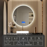 ANAJQAQIA Runder LED-Badezimmerspiegel