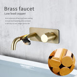 RoséLinea Wand-Waschtischarmatur – Messing-Wandarmatur für Waschbecken | Warm- und Kaltwassermischer | Elegante Badarmatur in Roségold