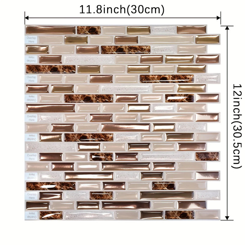 Golden Mosaic Luxe – Selbstklebende Wandfliesen