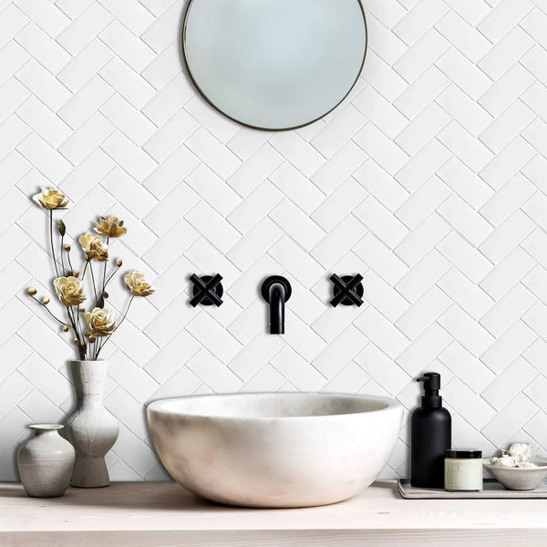 StickaTile 3D Fliesenoptik Wandaufkleber – Selbstklebende Hitzebeständige Fliesensticker (10 Stück)