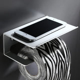 LuxuRoll Aluminium WC-Rollenhalter mit Ablage