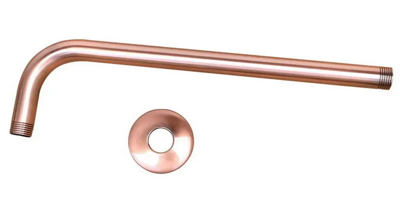 VintageRain 8" runder Regenduschkopf in Antikkupfer – Inklusive Wandarm (Standard 1/2") – Luxuriöser Duschkopf aus massivem Messing