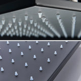 LED-Regenduschkopf mit temperaturempfindlichen Farben – Deckenmontage | 4 Montagearme | Quadratisch | Chrom / Schwarz / Gebürstetes Nickel