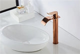 RoseAura Wasserfall Waschtischarmatur – Roségold Einhebelmischer aus Messing