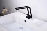 WaveLine Wasserfall Waschtischarmatur – Einhebelmischer für Warm & Kalt, modernes Design in Schwarz/Chrom/Weiß/Gold