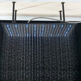 LED-Regenduschkopf mit temperaturempfindlichen Farben – Deckenmontage | 4 Montagearme | Quadratisch | Chrom / Schwarz / Gebürstetes Nickel