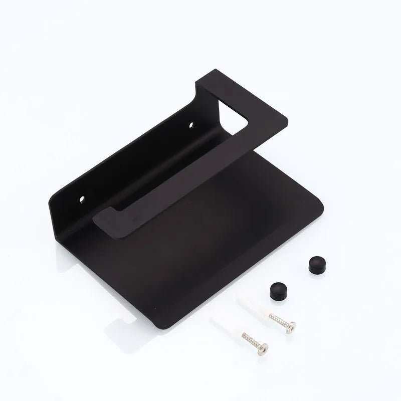 LuxuRoll Aluminium WC-Rollenhalter mit Ablage