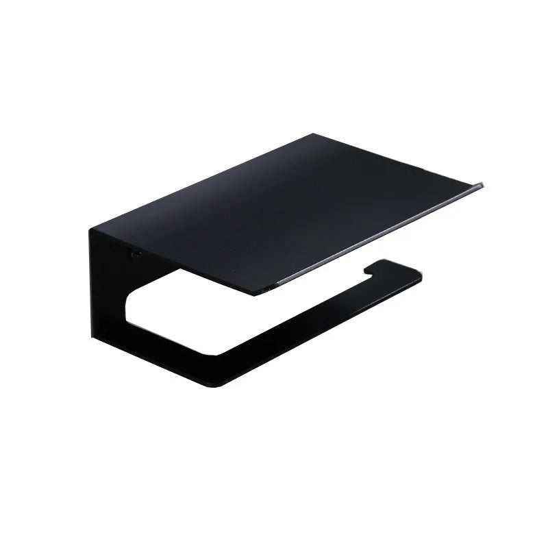 LuxuRoll Aluminium WC-Rollenhalter mit Ablage