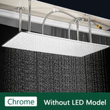 LED-Regenduschkopf mit temperaturempfindlichen Farben – Deckenmontage | 4 Montagearme | Quadratisch | Chrom / Schwarz / Gebürstetes Nickel