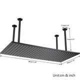 LED-Regenduschkopf mit temperaturempfindlichen Farben – Deckenmontage | 4 Montagearme | Quadratisch | Chrom / Schwarz / Gebürstetes Nickel
