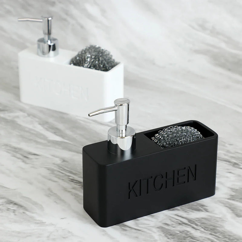 Modernes Küchenzubehör-Set – Seifenspender mit Pumpe und Schwammhalter