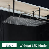 LED-Regenduschkopf mit temperaturempfindlichen Farben – Deckenmontage | 4 Montagearme | Quadratisch | Chrom / Schwarz / Gebürstetes Nickel